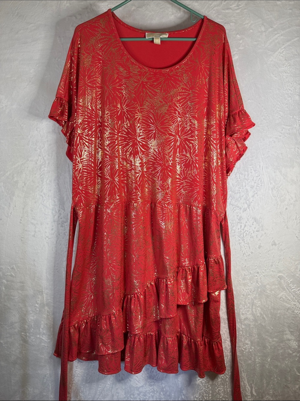 MICHAEL Michael Kors Coral Gold Midi Dress 3x